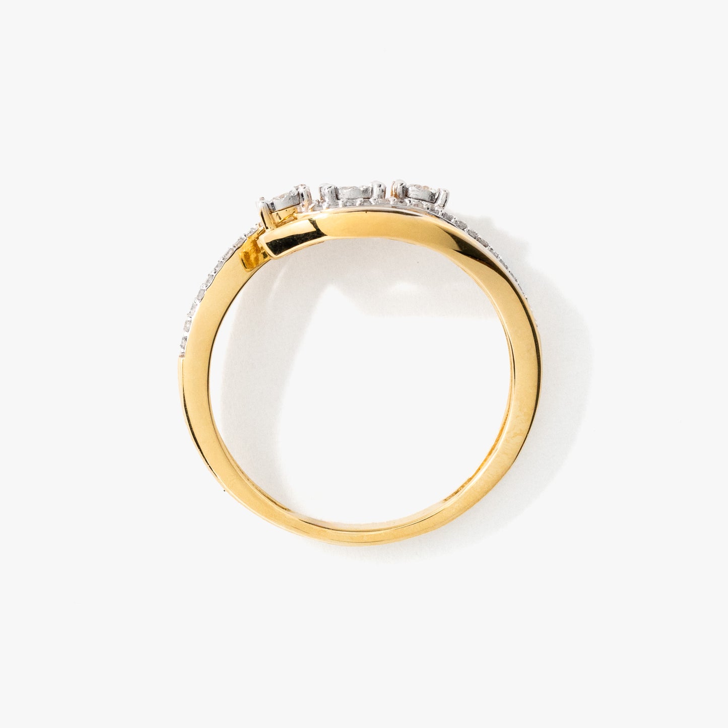 Diamond Cluster Ring in 10K Yellow and White Gold (0.24 ct tw)