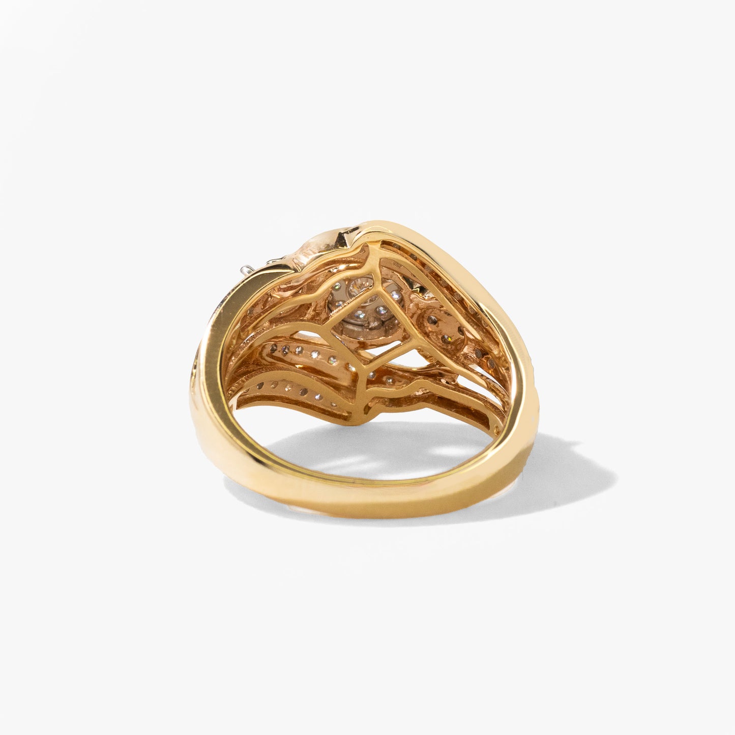 Diamond Dinner Ring in 10K Yellow and White Gold (0.62 ct tw)