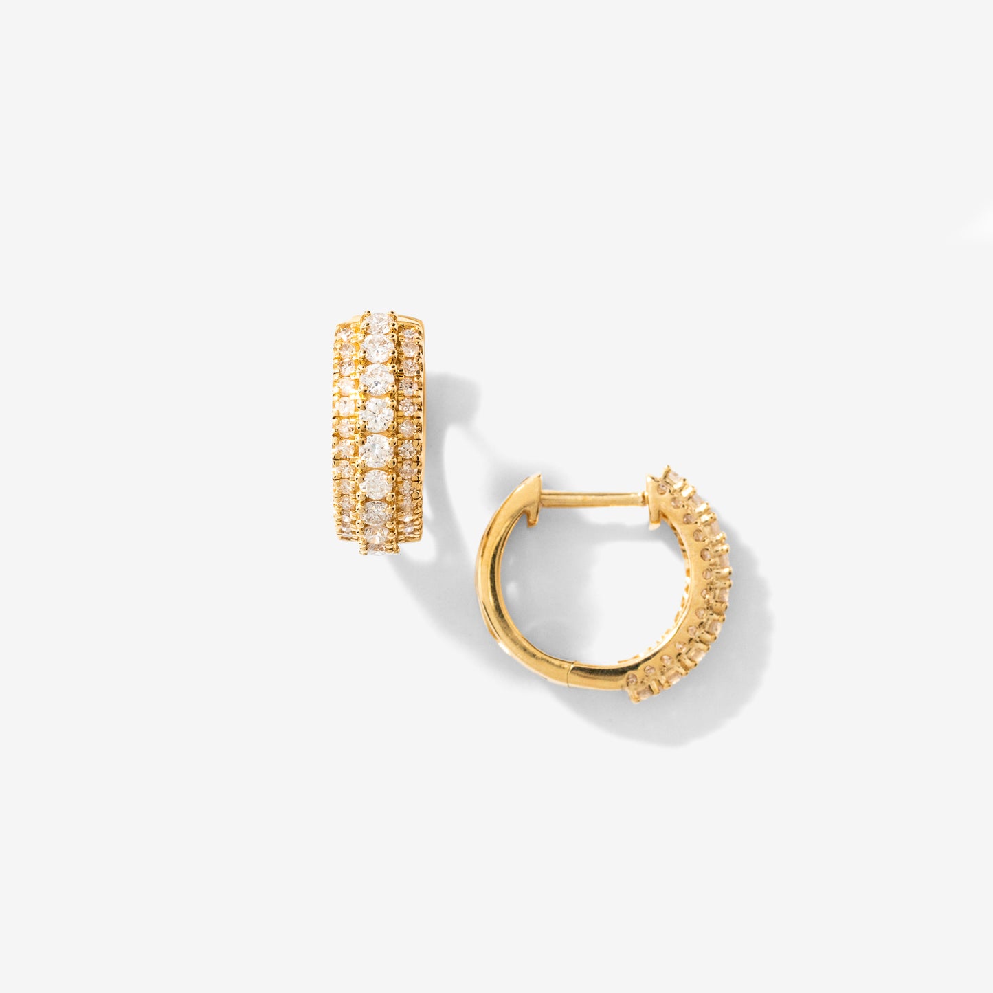 Diamond Hoop Earrings in 10K Yellow Gold (0.50 ct tw)