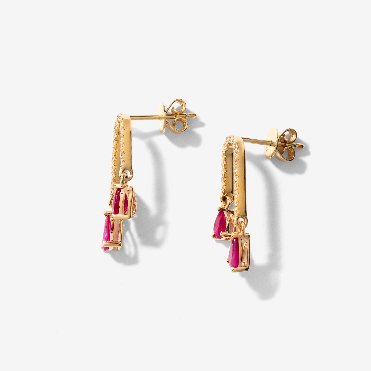 Ruby Earrings in 10K Yellow Gold