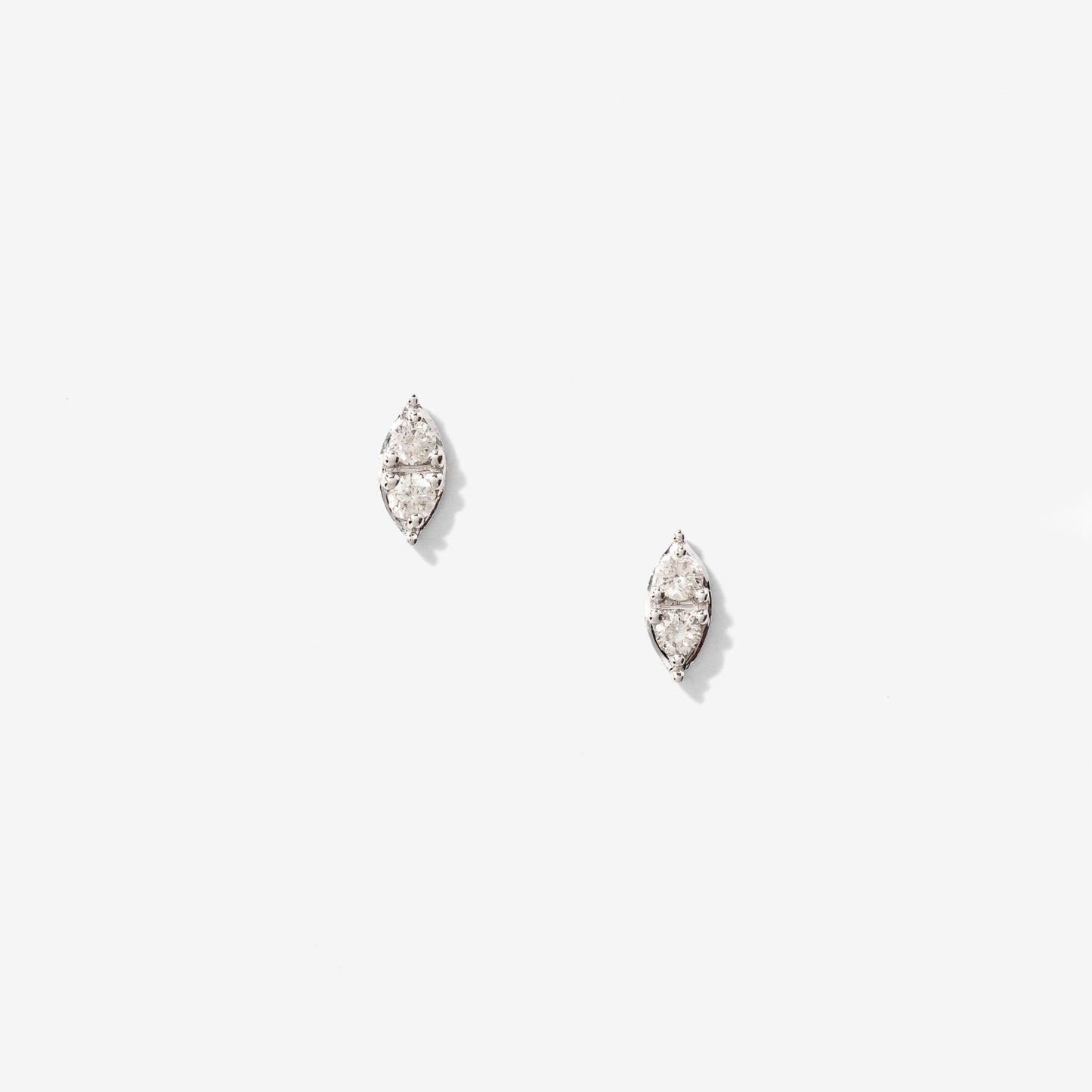Marquise Shape Diamond Stud Earrings in 10K White Gold (0.16 ct tw)