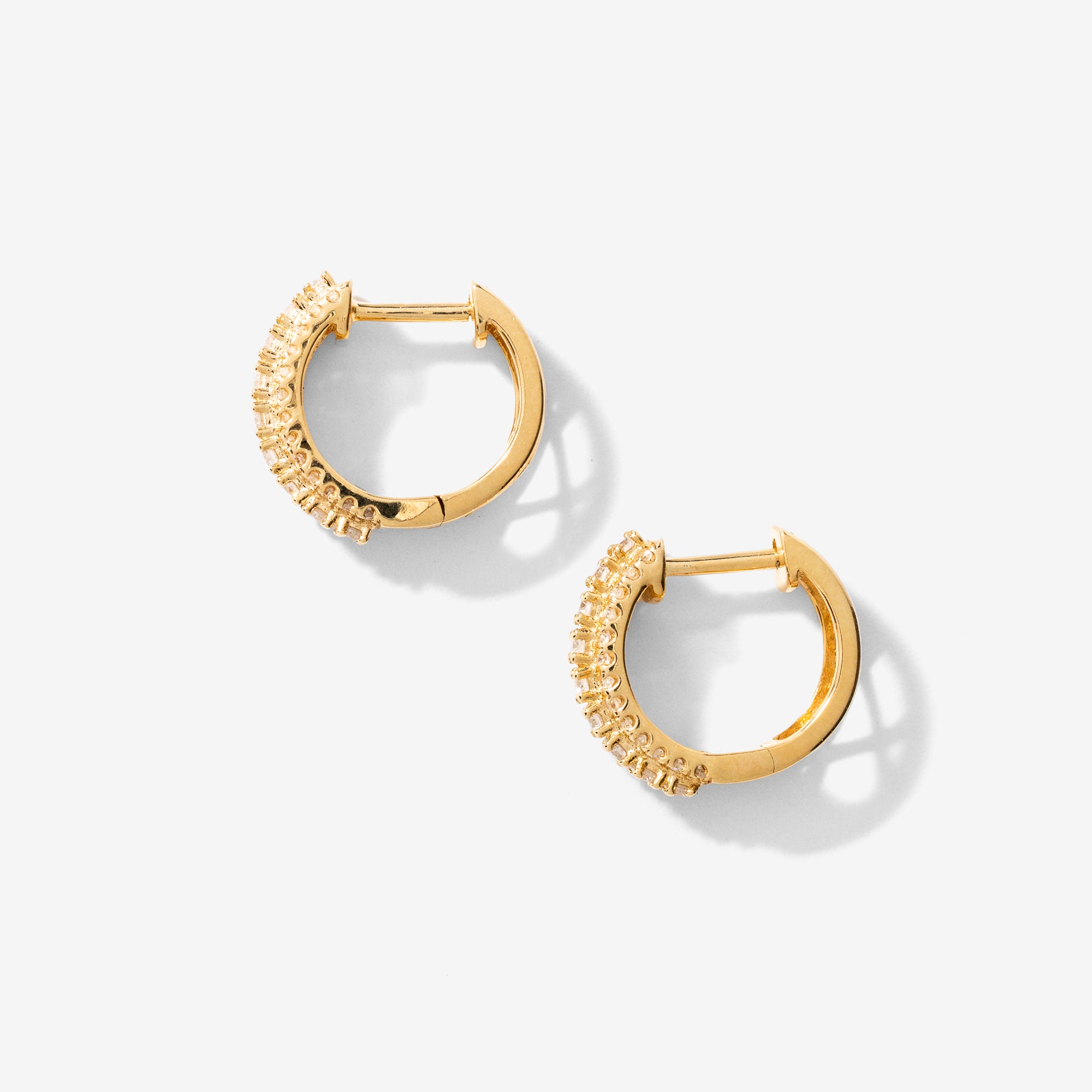 Diamond Hoop Earrings in 10K Yellow Gold (0.50 ct tw)