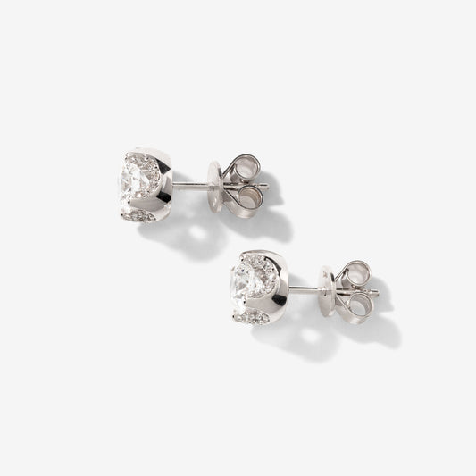 Lab Grown Diamond Stud Earrings in 14K White Gold (1.20 ct tw)