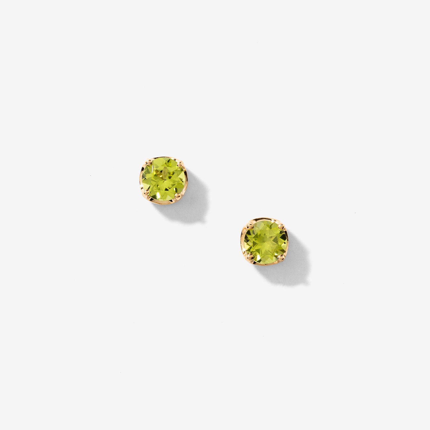 Peridot Stud Earrings in 10K Yellow Gold