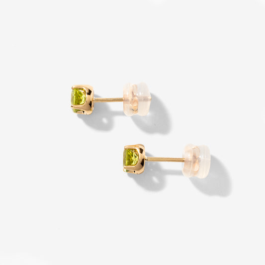 Peridot Stud Earrings in 10K Yellow Gold