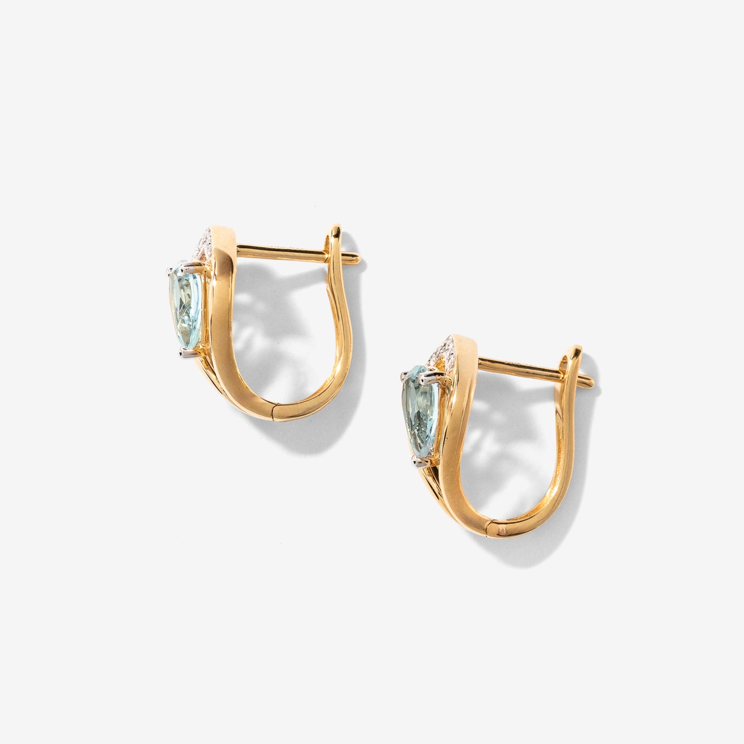 Aquamarine Earrings in 10K Yellow Gold