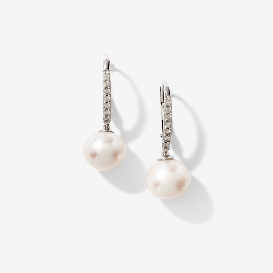 Pearl Earrings in 10K White Gold