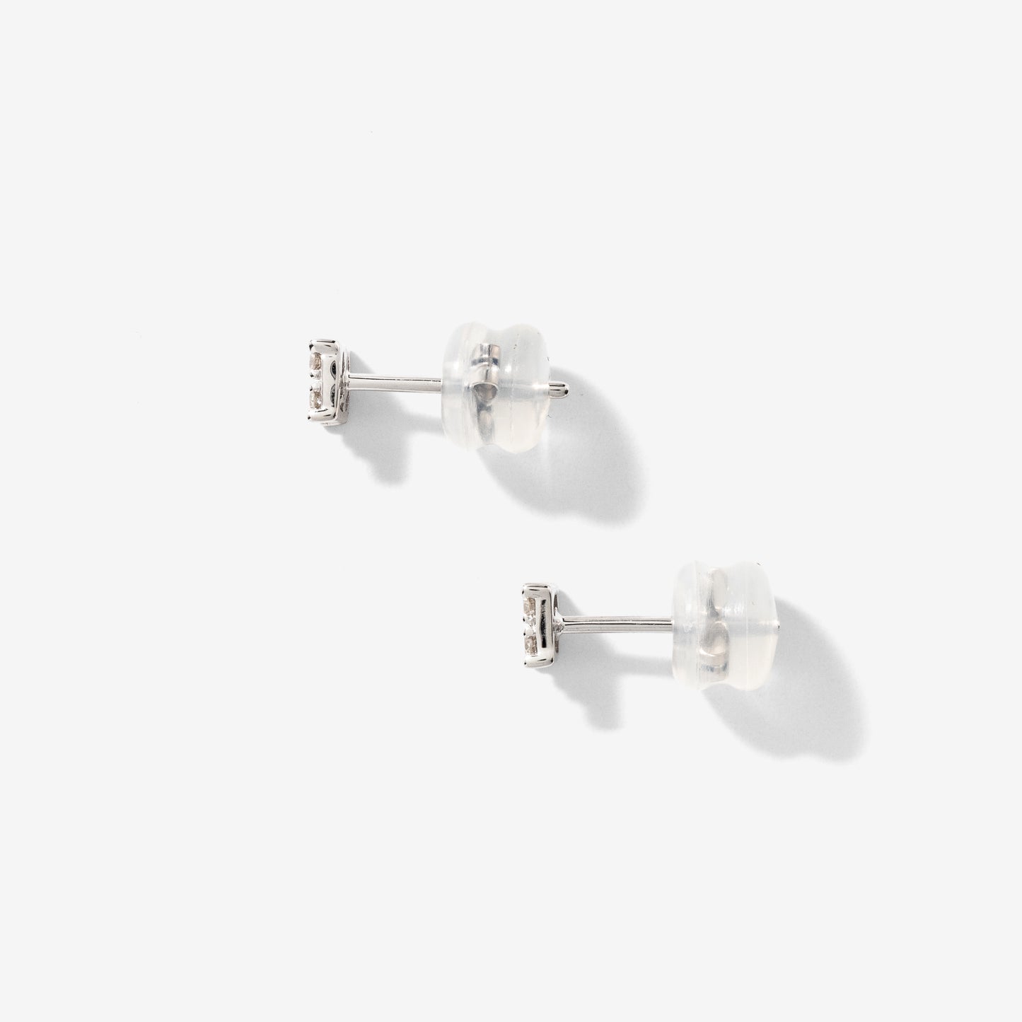Square Diamond Stud Earrings in 10K White Gold (0.15 ct tw)
