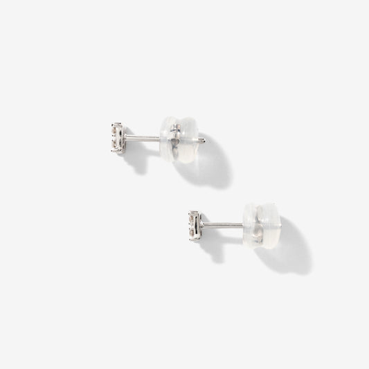 Square Diamond Stud Earrings in 10K White Gold (0.15 ct tw)