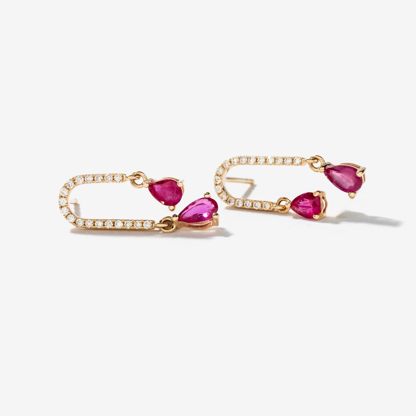 Ruby Earrings in 10K Yellow Gold