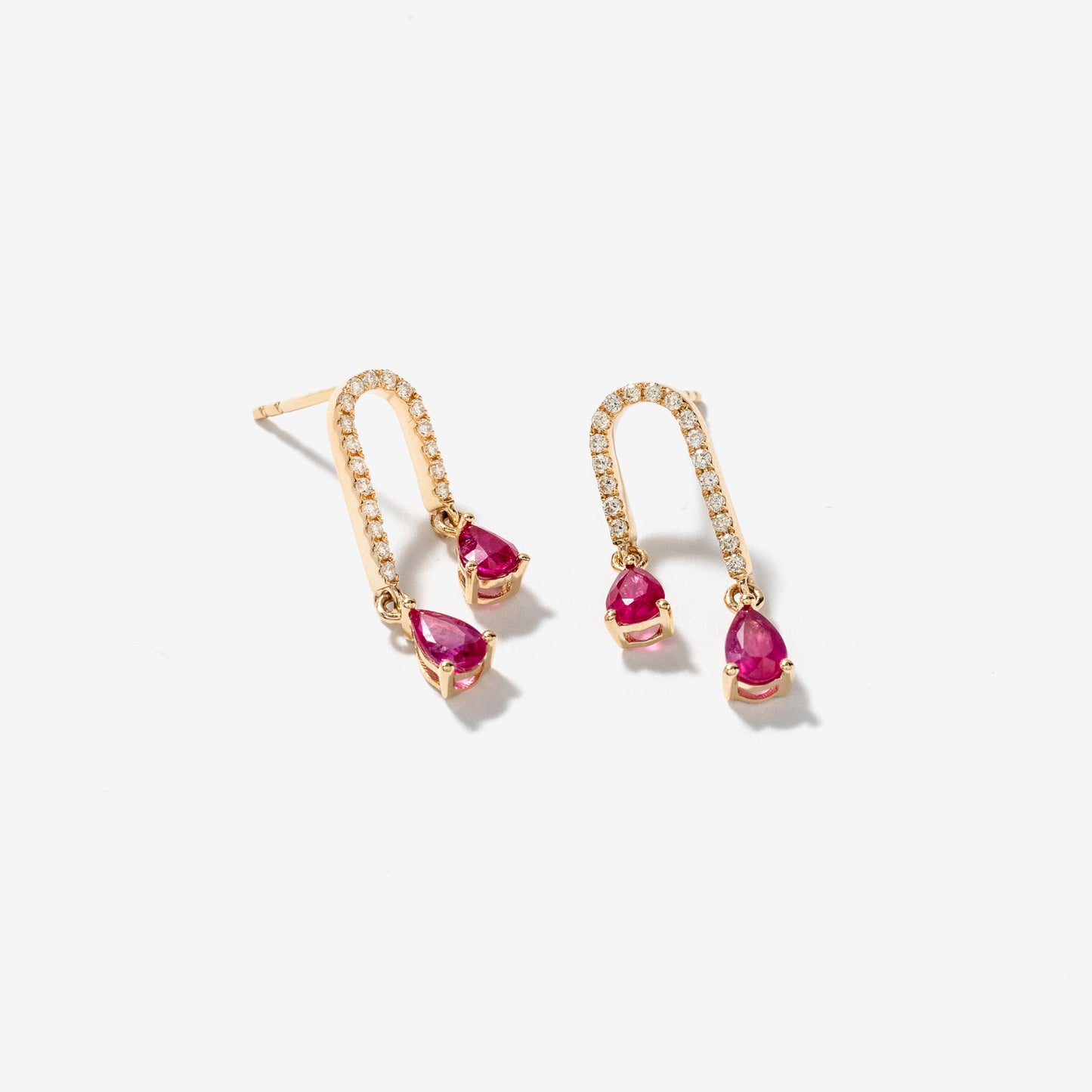 Ruby Earrings in 10K Yellow Gold