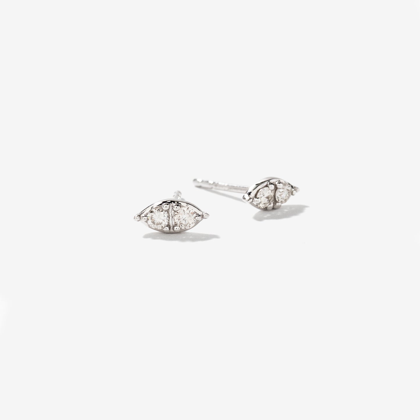 Marquise Shape Diamond Stud Earrings in 10K White Gold (0.16 ct tw)