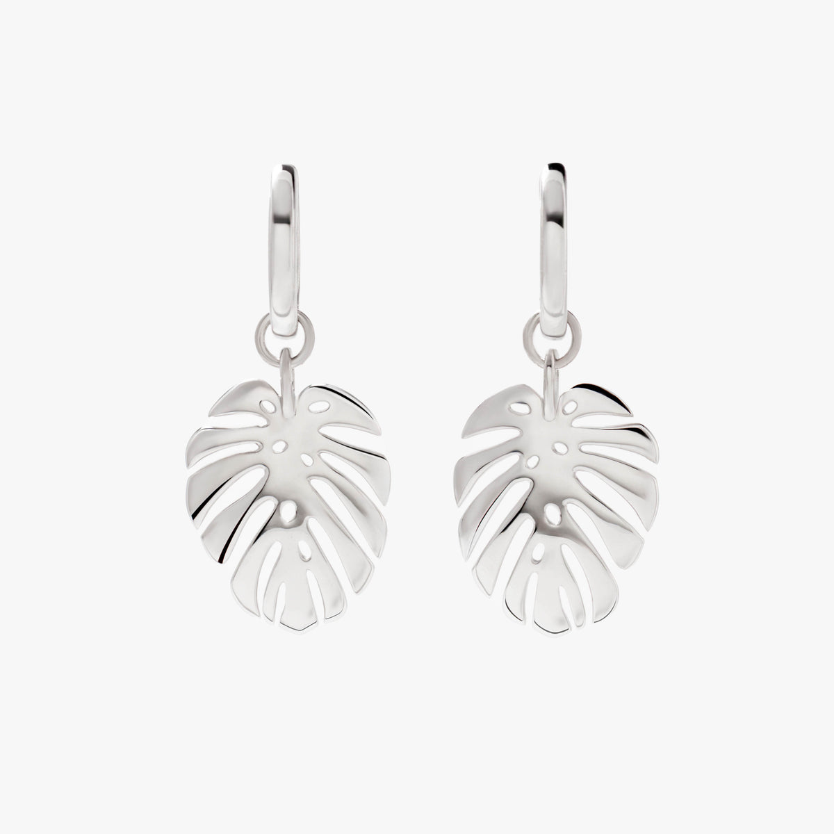 SilverNova Silver Leaf Hoop Earrings