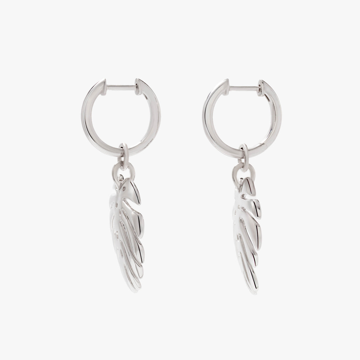 SilverNova Silver Leaf Hoop Earrings