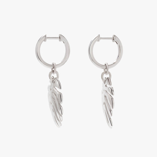 SilverNova Silver Leaf Hoop Earrings