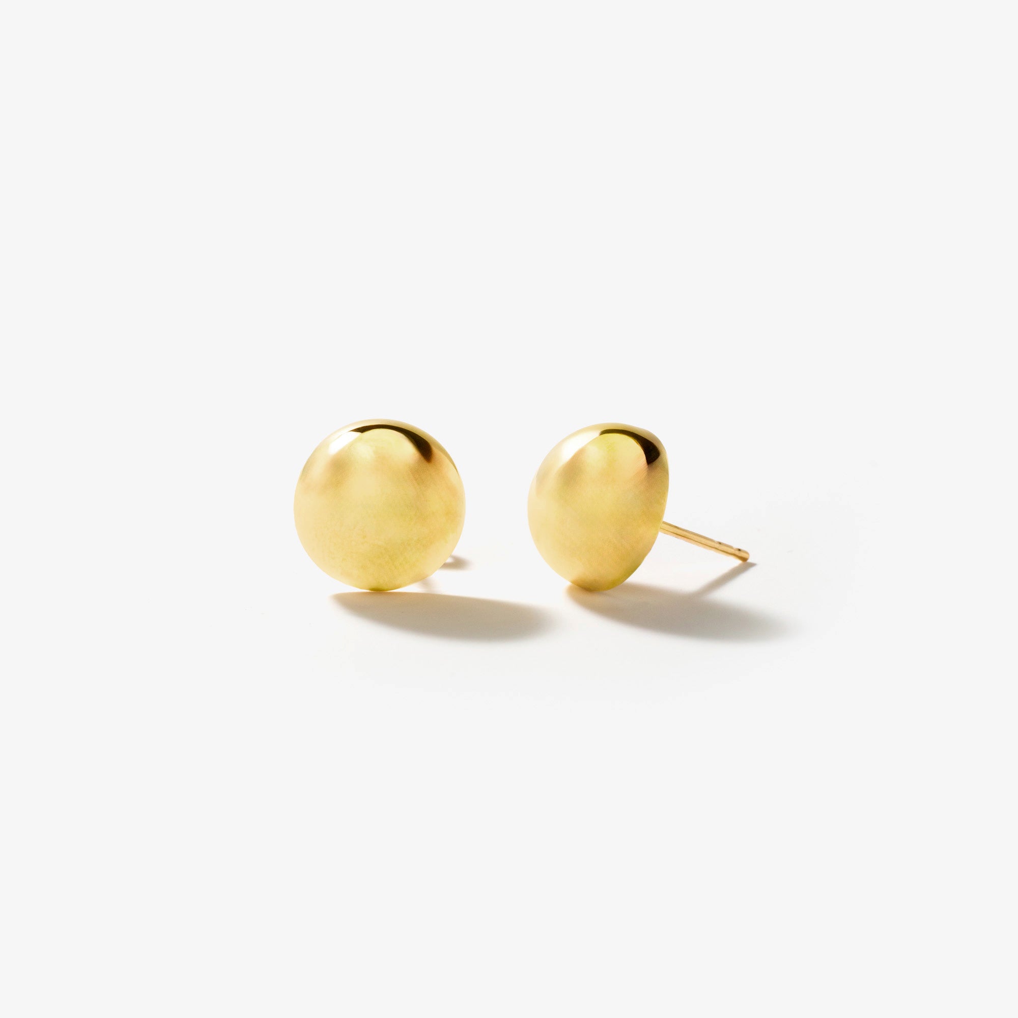 Half Round Puff Stud Earrings in 10K Yellow Gold
