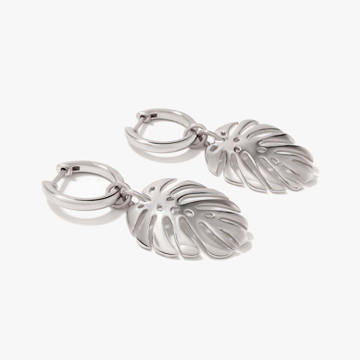 SilverNova Silver Leaf Hoop Earrings