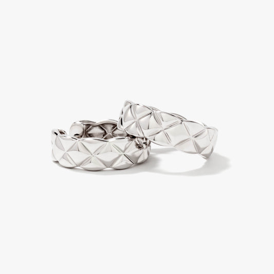 SilverNova Silver Quilted Earrings