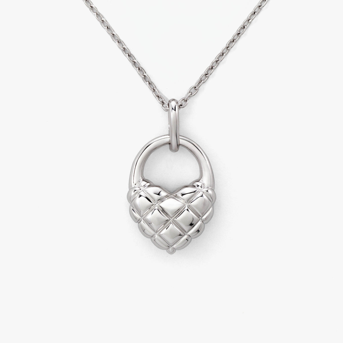 SilverNova Silver Puff Heart Necklace
