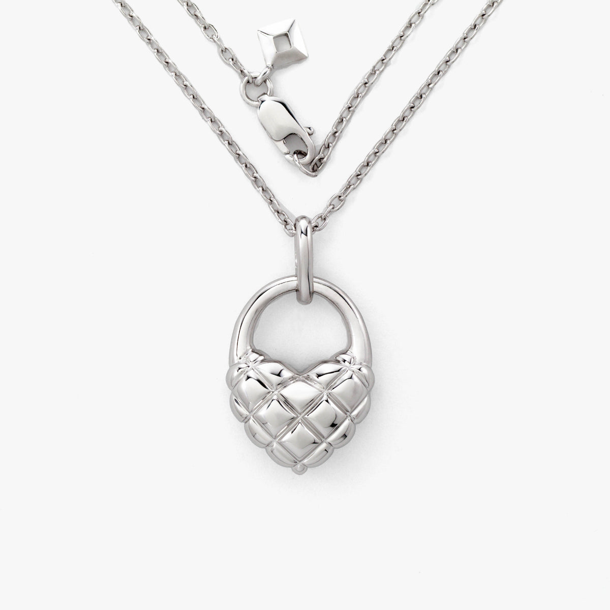 SilverNova Silver Puff Heart Necklace