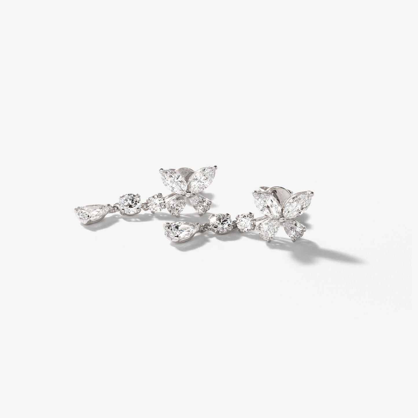 Lab Grown Diamond Cluster Earrings in 14K White Gold (2.00 ct tw)