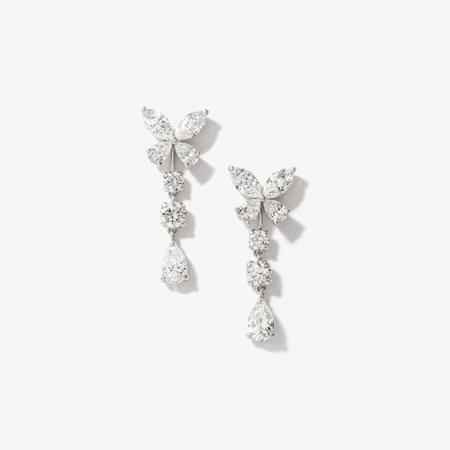 Lab Grown Diamond Cluster Earrings in 14K White Gold (2.00 ct tw)