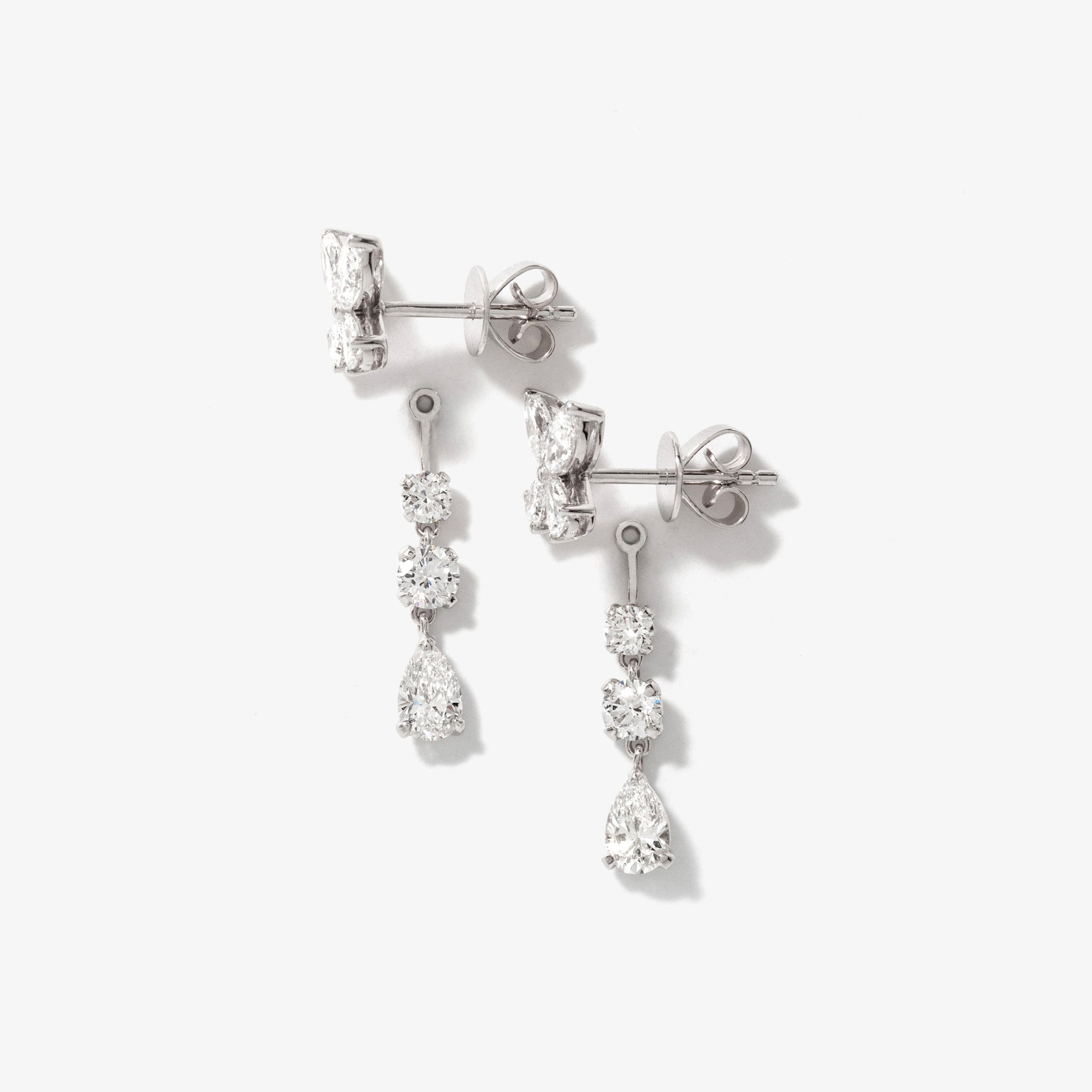 Lab Grown Diamond Cluster Earrings in 14K White Gold (2.00 ct tw)