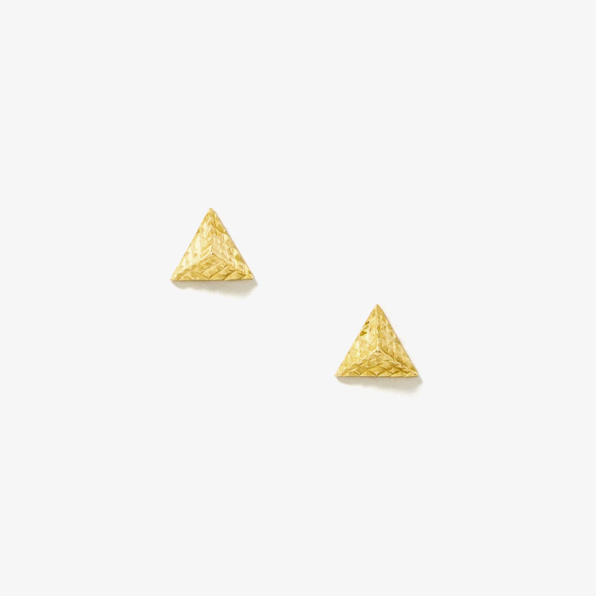 Pyramid Stud Earrings in 10K Yellow Gold