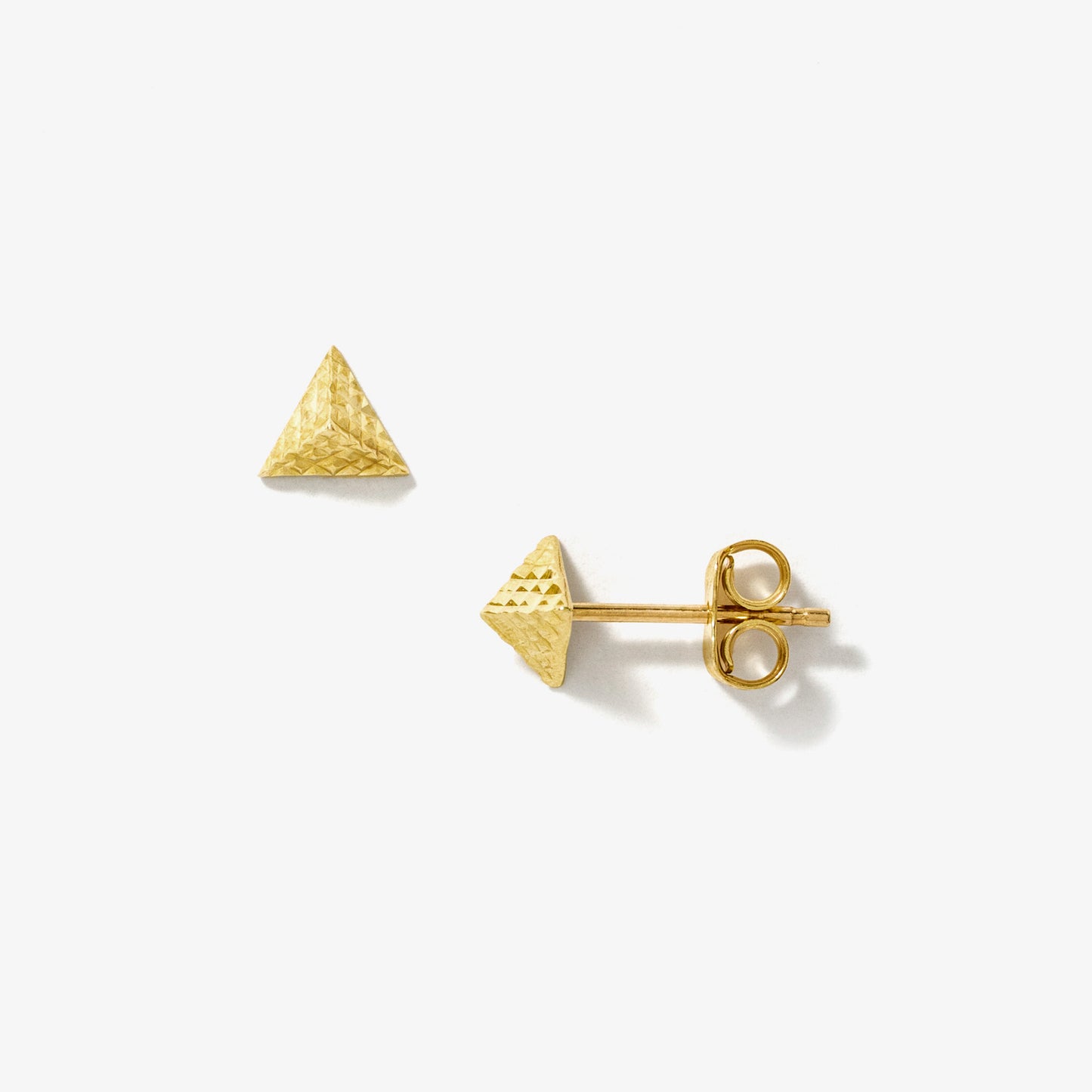 Pyramid Stud Earrings in 10K Yellow Gold