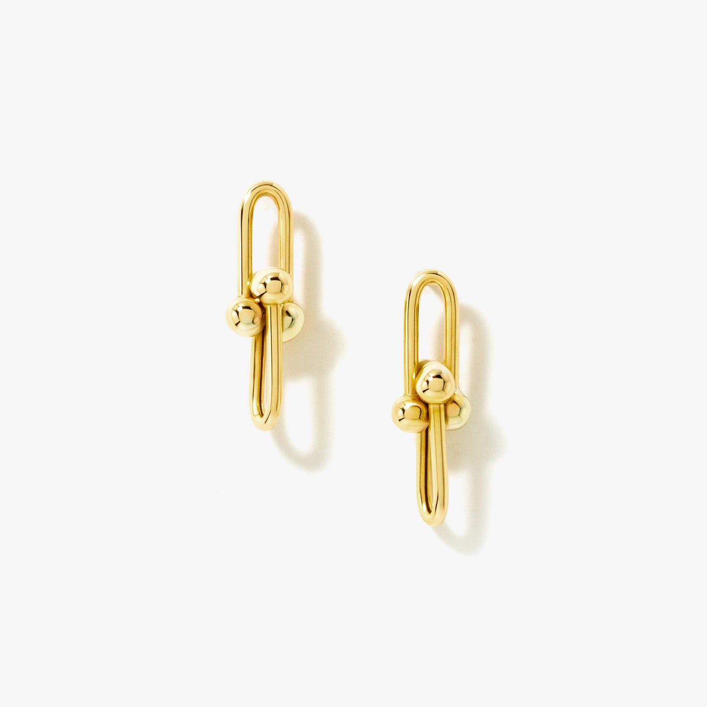 U Shape Drop Earrings in 10K Yellow Gold