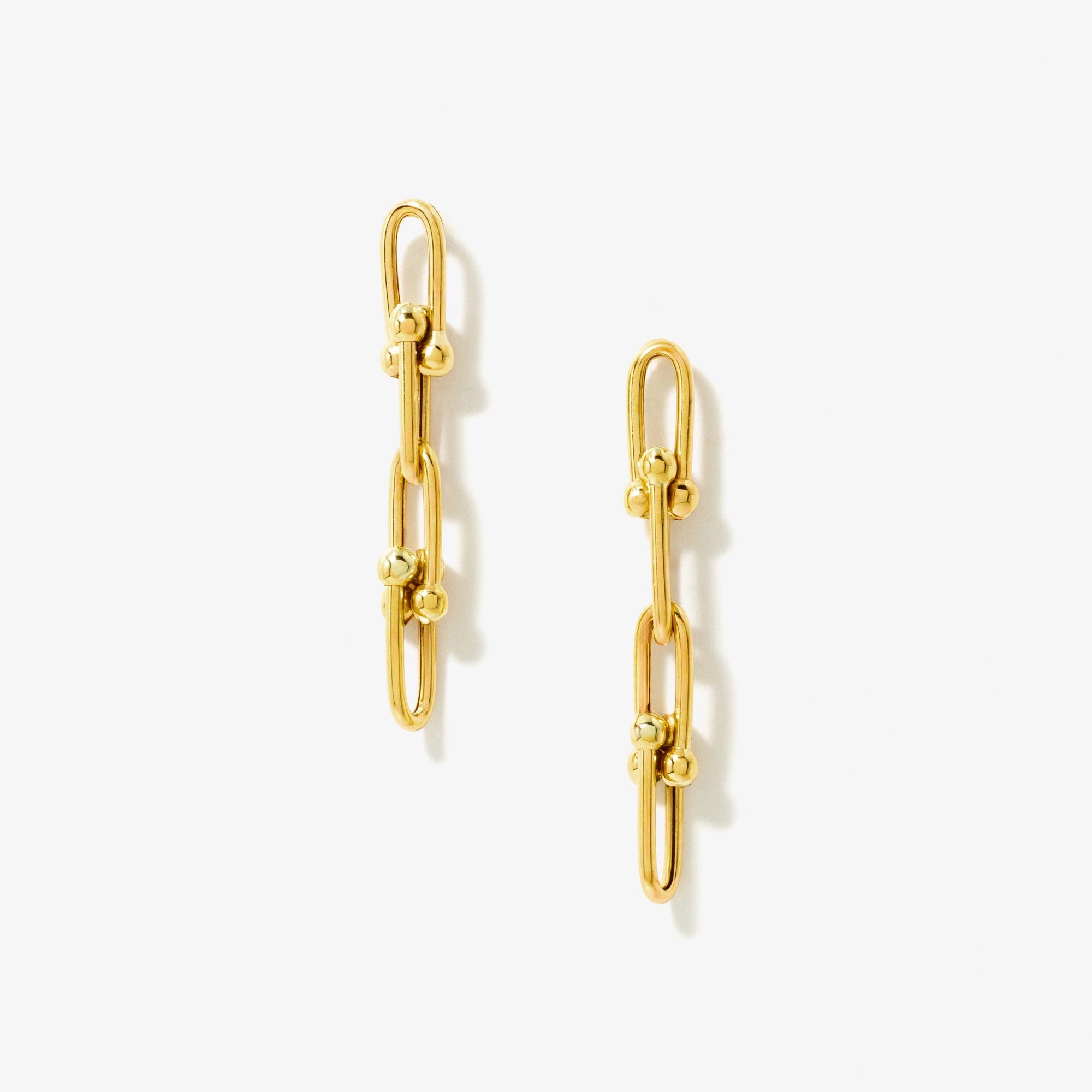 Three Link Drop Earrings in 10K Yellow Gold