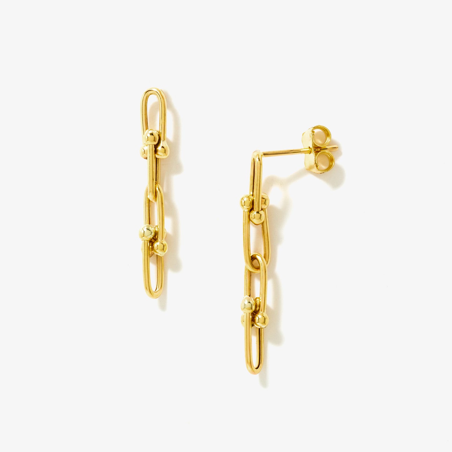 Three Link Drop Earrings in 10K Yellow Gold