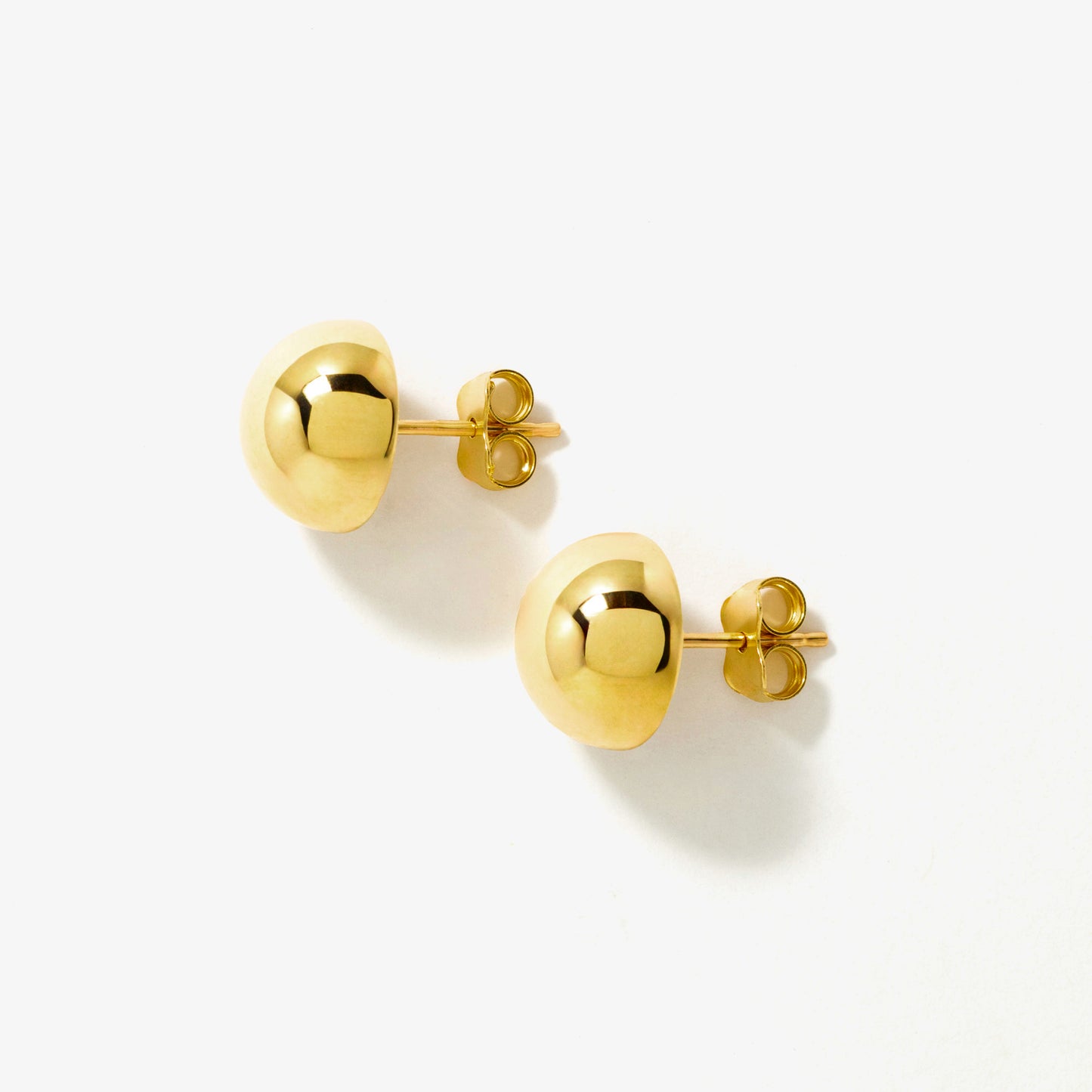 Half Round Puff Stud Earrings in 10K Yellow Gold