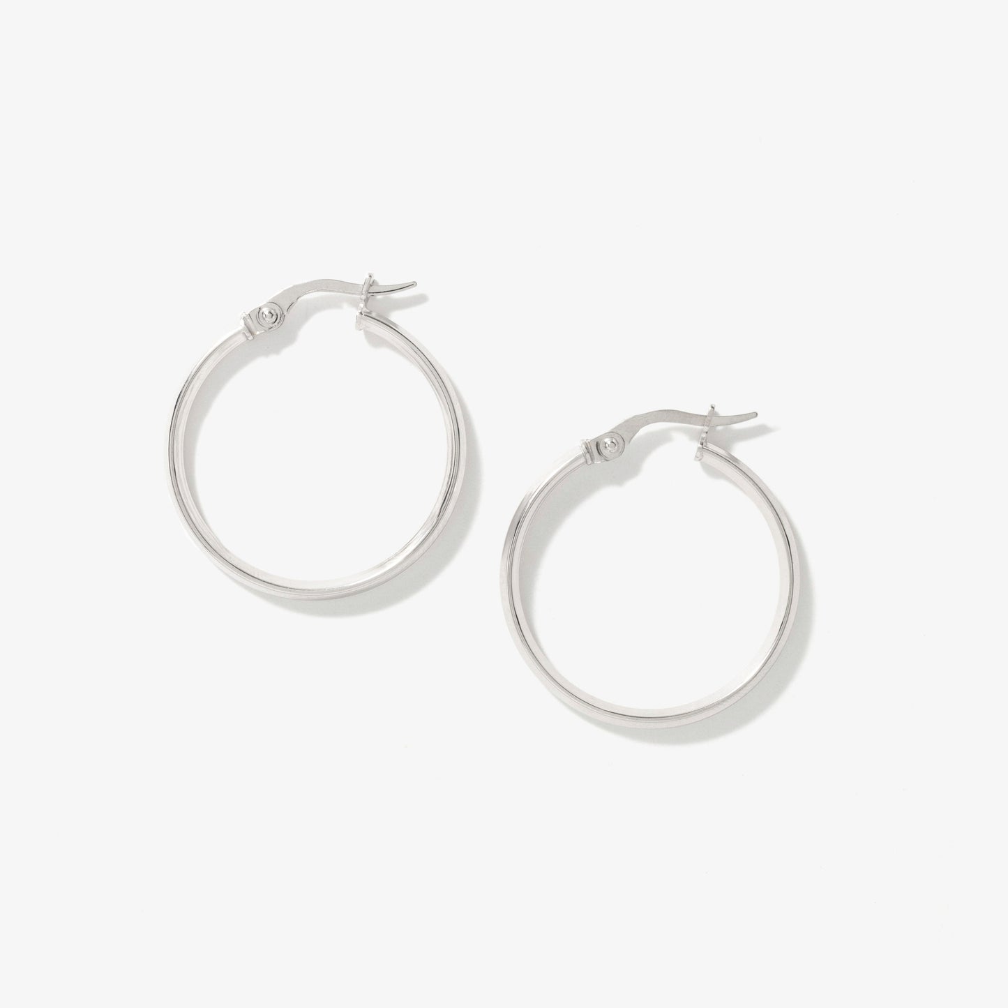 Knife Edge Hoop Earrings in 10K White Gold