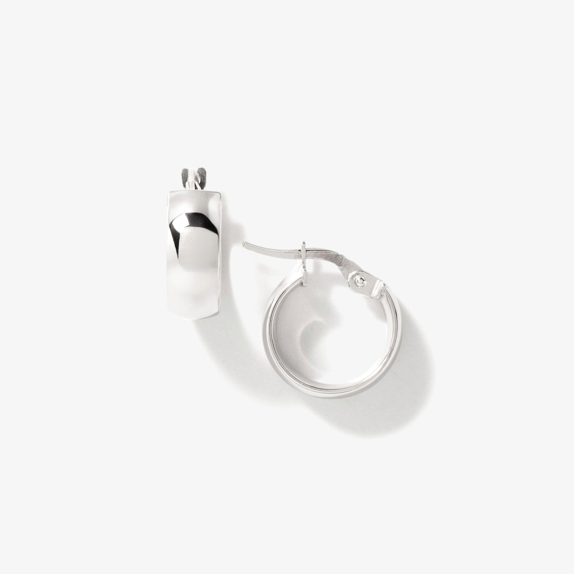 5x14mm Hoop Earrings in 10K Italian White Gold
