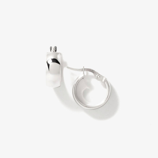 5x14mm Hoop Earrings in 10K Italian White Gold