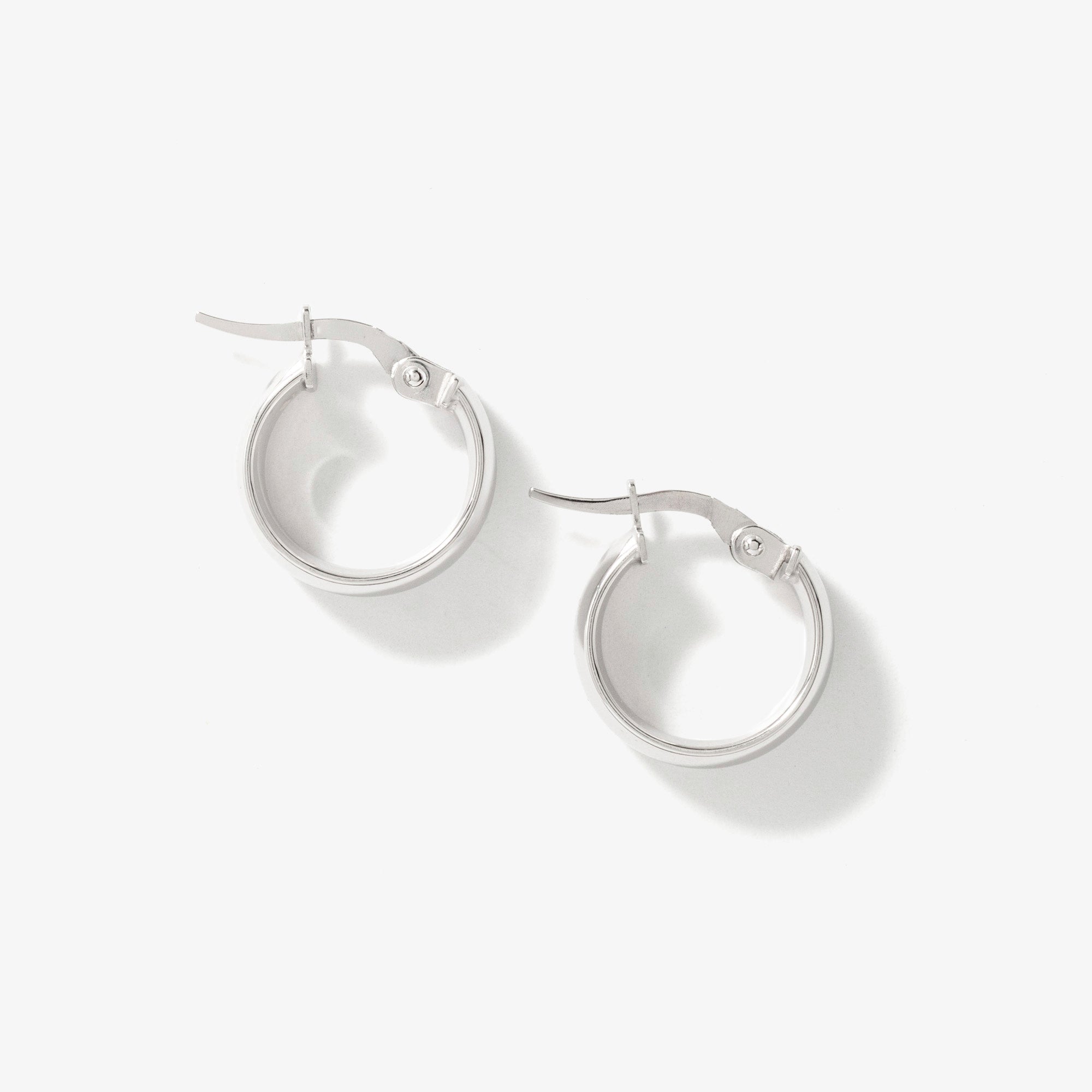 5x14mm Hoop Earrings in 10K Italian White Gold