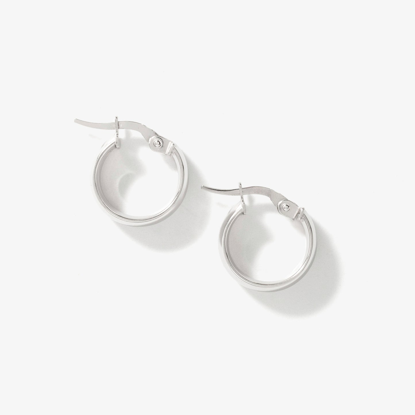 5x14mm Hoop Earrings in 10K Italian White Gold