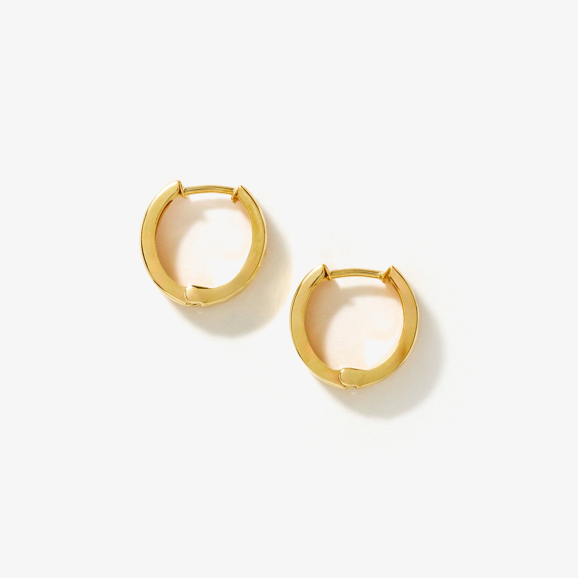 3x12mm Diamond Cut Hoop Earrings in 10K Yellow Gold