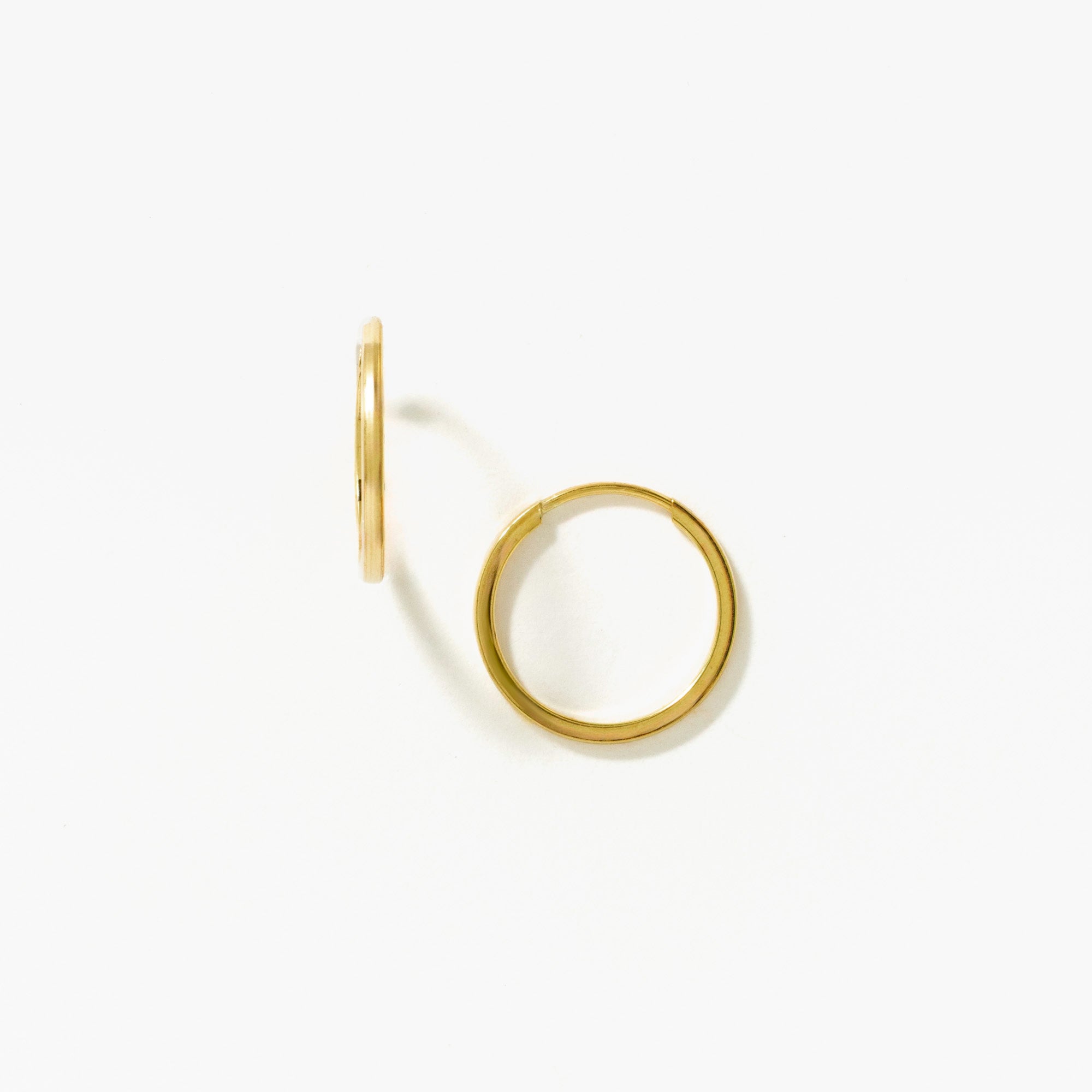 1x12mm Square Tube Flex Sleeper in 10K Yellow Gold