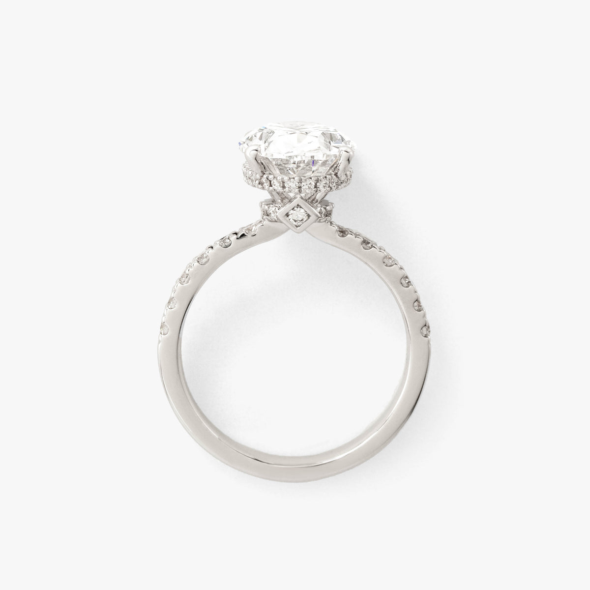 Lab Grown Oval Diamond Engagement Ring in 14K White Gold (4.47 ct tw)