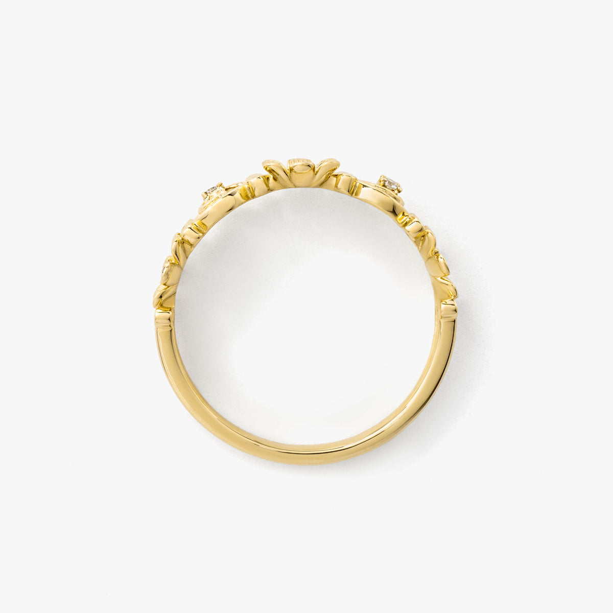 Diamond Flower Ring in 10K Yellow Gold (0.05 ct tw)