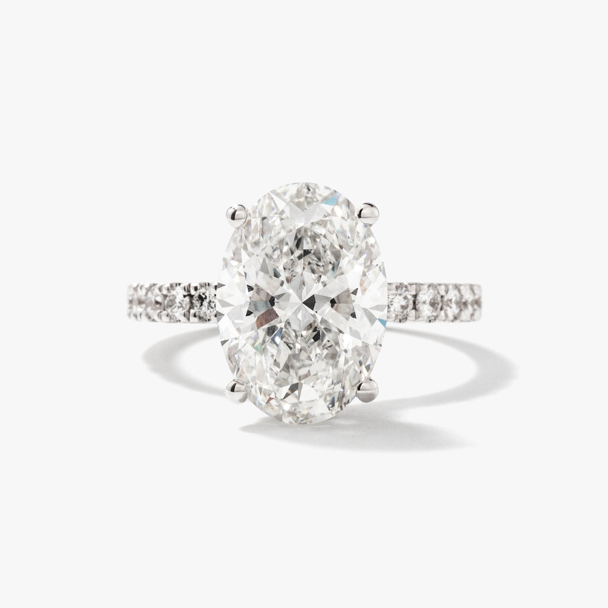 Lab Grown Oval Diamond Engagement Ring in 14K White Gold (4.47 ct tw)
