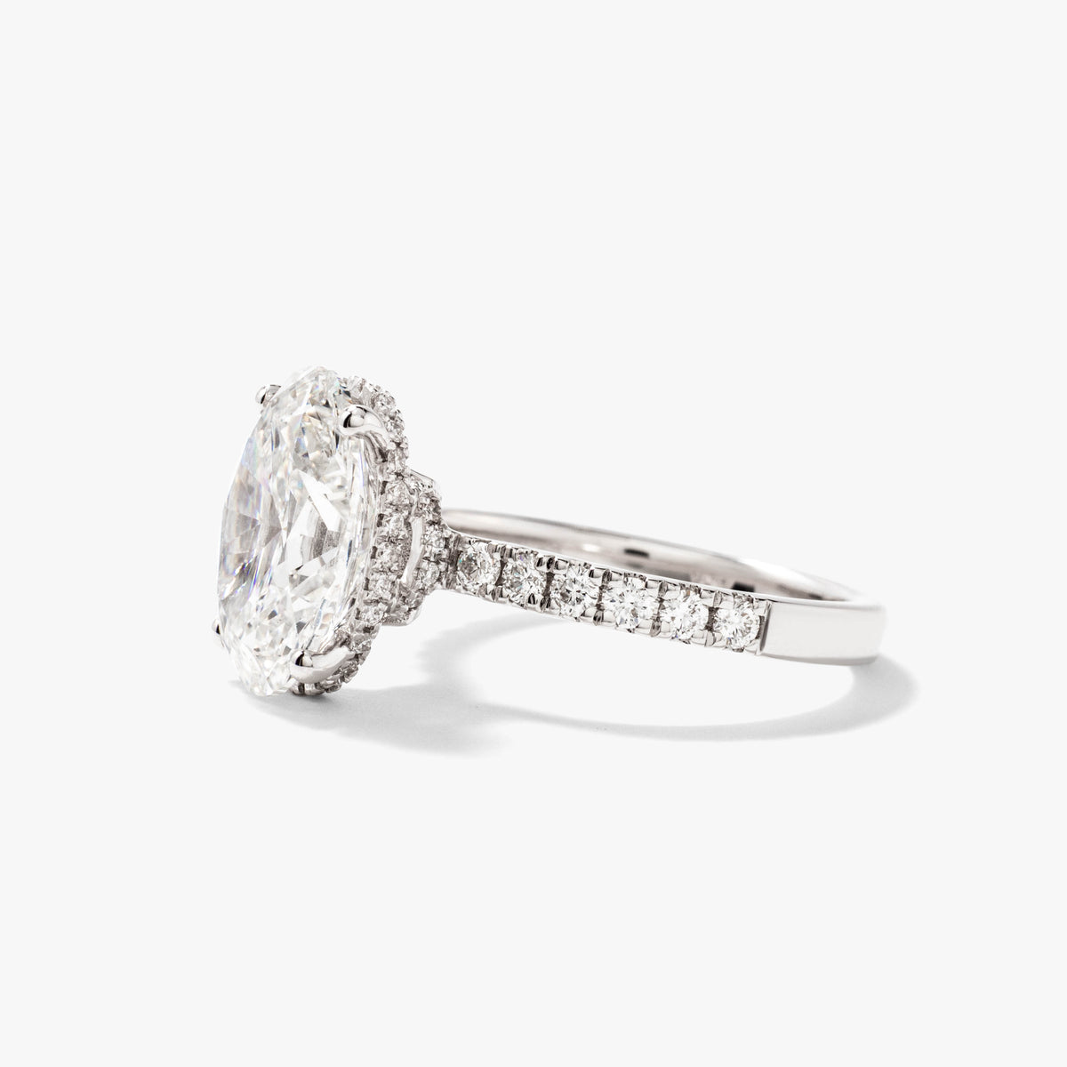 Lab Grown Oval Diamond Engagement Ring in 14K White Gold (4.47 ct tw)