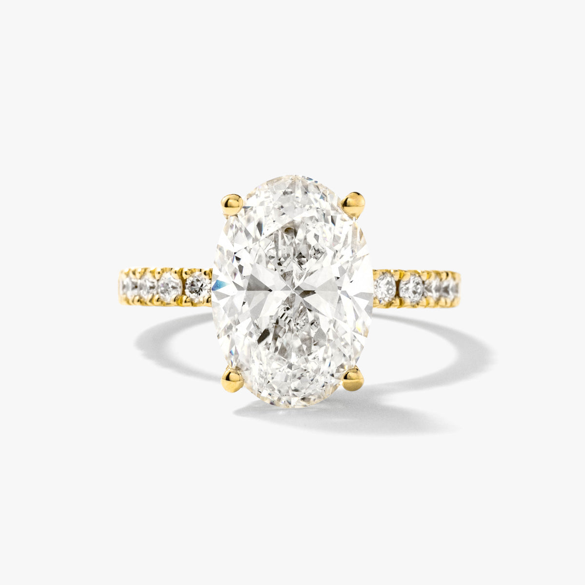 Lab Grown Oval Diamond Engagement Ring in 14K Yellow Gold (4.47 ct tw)