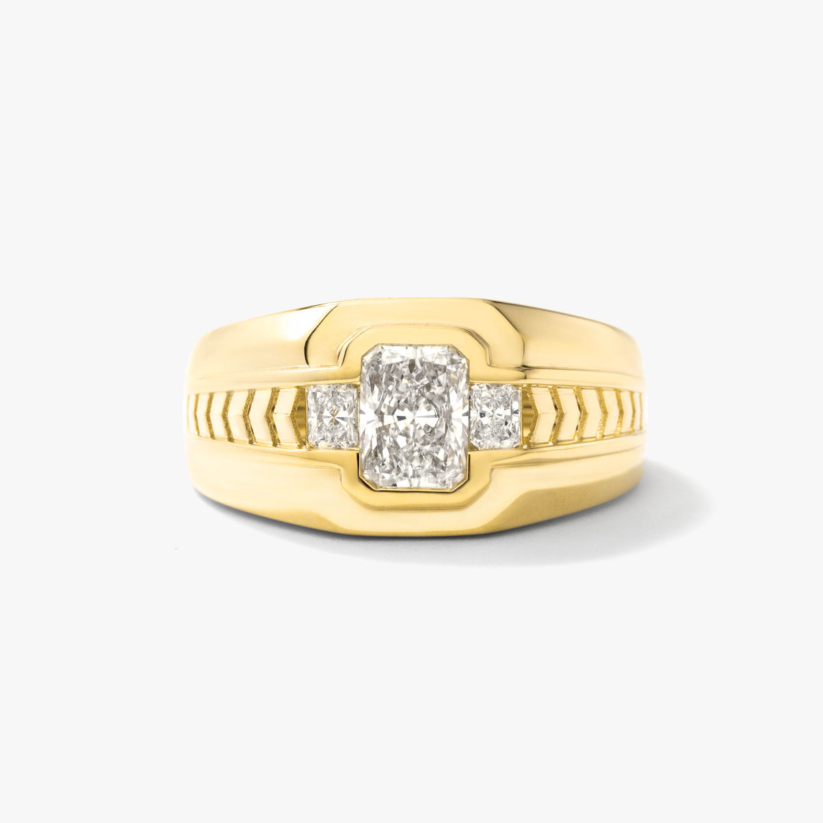 Men's Lab Grown Diamond Ring in 10K Yellow Gold (1.20 ct tw)