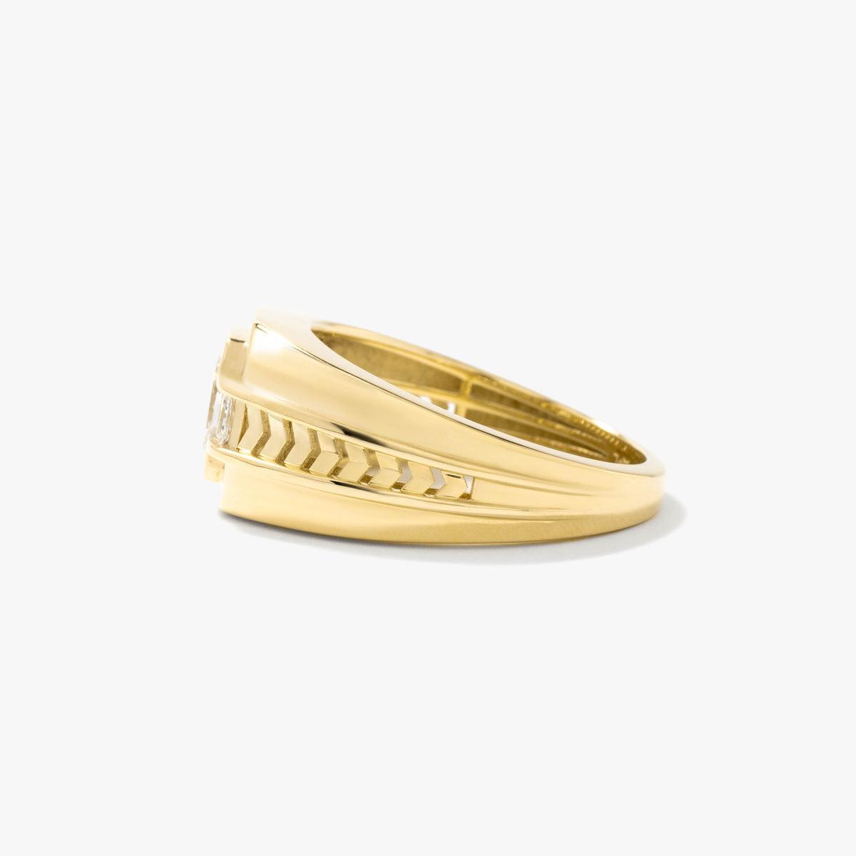 Men's Lab Grown Diamond Ring in 10K Yellow Gold (1.20 ct tw)