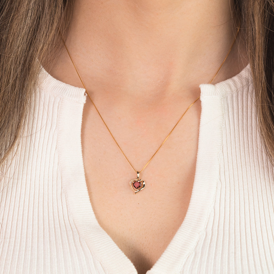 Rhonda - Rhodonite Heart Garnet Necklace – AmyDelsonJewelry