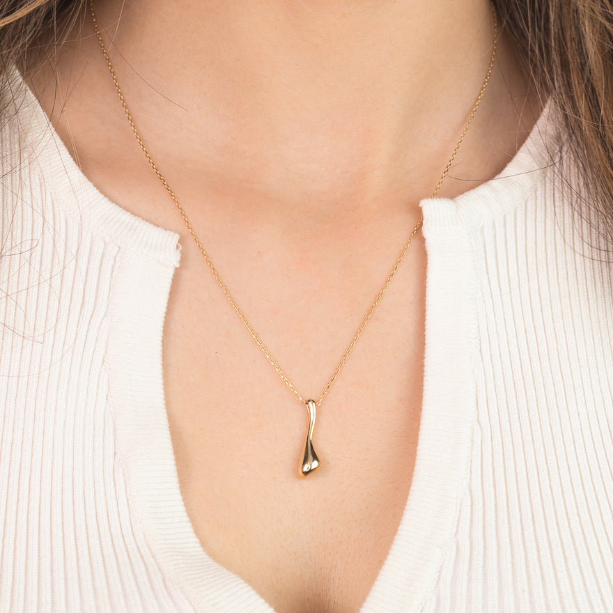 Droplet Necklace in 10K Yellow Gold