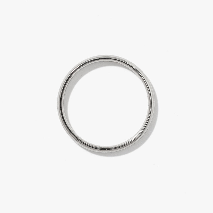 Low Dome Comfort Fit Wedding Band in 10K White Gold (2MM)